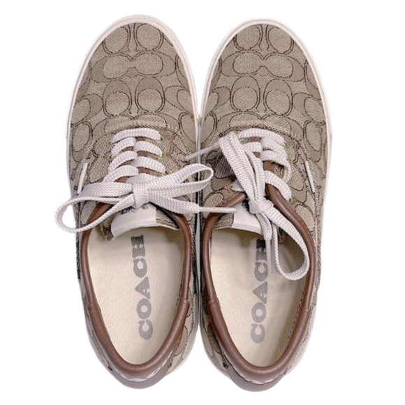 COACH CitySole Signature C Logo Khaki Low Top Sneakers Women’s Size 7 New - Picture 5 of 15